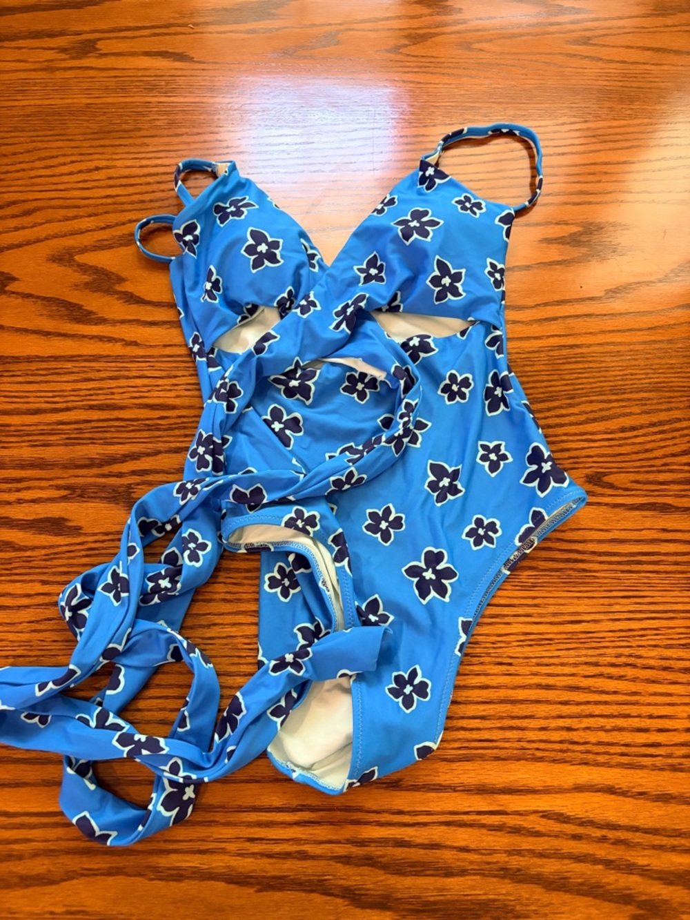 aerie Blue Floral One-Piece Swimsuit
